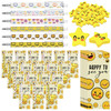 AmazingSpark 24 Sets Positive Affirmation Gift Bulk Include Happy Eternal Smile Pencil Yellow Smile Face Eraser Happy to See You Bookmark Card Inspir