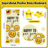 AmazingSpark 24 Sets Positive Affirmation Gift Bulk Include Happy Eternal Smile Pencil Yellow Smile Face Eraser Happy to See You Bookmark Card Inspir