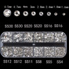 CCINEE Clear Flatback Rhinestone,8 Mixed Size Crystal Rhinestone with Tweezer and Picking Pen for Nail Craft,2500PCS