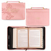 Christian Art Gifts Pink & Gold Floral Faux Leather Fashion Bible Cover for Women: Everything Through Christ - Phil. 4:13 Inspirational Scripture w/S