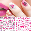 6 Sheets Breast Cancer Nail Art Stickers 3D Self-Adhesive Nail Decals Pink Ribbon Nail Stickers Heart Breast Cancer Awareness Nail Decoration for Wom