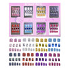 Townley Girl 96 Pcs Glitter-Glamup & Metallic Press-On Nails Artificial Fake False Nails Set for Tweens with Pre-Glue Full Cover Acrylic Nail Tip Kit