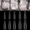 Long Fake Nails - Clear Acrylic Coffin Shaped Ballerina Nails Tips BTArtbox 500pcs Full Cover False Artificial Nails with Case for Salons and DIY Nai