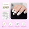 CoolNail Shiny Silver Metallic Long False Nail Tips Punk Metal Plating Mirror Fake Nails Artificial Manicure Press on Finger Decoration