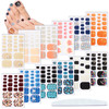 Maitys 264 Pieces 12 Sheets Toe Nail Stickers Self Adhesive Full Nail Wraps Toenail Art Polish Stickers Strips Manicure Accessories Glitter Decals wi