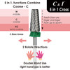C & I 5 in 1 Multi-Function Tapered Shape Nail Drill, Cross Teeth Edition, Professional Drill Bit for Nail Manicure Machine (Coarse - C)