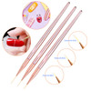 FULINJOY 3 Pcs Rose Gold Nail Art Liner Brushes Set, UV Gel Acrylic Application Nail Pens Nail Art Designs Tools(7mm/9mm/11mm)