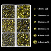 4000Pcs Mixed Size Hot Fix Round Crystals Gems Glass Stones Hotfix Flat Back Rhinestones (Olivine)