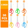 30 Pack Kids Scissors, 5" Scissors for School Classroom, Right & Left Handed Scissor with Comfort Grip Blunt Tip Scissor for Kids School Supplies for