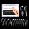 NMKL38 Clear Dual Forms Acrylic Nail System UV Gel Nail Mold Full Cover Fasle Nail Tips with Scale 12 Size Manicure Pedicure Tools for Polygel Nail T