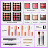 Color Nymph All in one Makeup Kit For Girls Teens, Makeup Set 4 Trays Spacious Space Train Case for Beginner with Eyeshadow Highlighter Lipgloss Blus