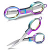 Folding Scissors, 2 Piece Stainless Steel Compact Portable Travel Scissors for Crafting & Outdoor - Mini Pocket-Size Multi-Purpose Home Office, Durab