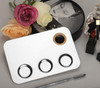 KissDate Makeup Mixing Palette, 6x4inch Stainless Steel Makeup Palette 3-well Nail-art Cosmetic Artist Mixing Palette with Makeup Spatula, Stocking S
