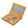 1 Piece Bamboo Empty Eye Shadow Case Box Double Grid Tinplate Palette Pans Bamboo Eyeshadow Case Magnetic Eyeshadow Palette Cosmetics Organizer Conta