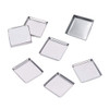 30 Pieces Empty Square Metal Tin Palette Pans Empty Square Metal Pans Cosmetic Eyeshadow Pans for Eyeshadow Palette Magnetic Makeup Palette, 26mm Wid