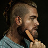 Beard Brush by ZilberHaar - Stiff Boar Bristles for Men's Grooming - Straightens and Promotes Growth - Works with Beard Oil and Balm - For Beard Kits