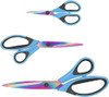Uaugulft Scissors, Sharp Titanium Coating Blades, Soft Grip Handle, Multi-Purpose Scissors Set of 3 Suitable for Families, Office, and School Use, Pu