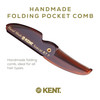 Kent 87T Handmade Folding Pocket Comb for Men, Fine Tooth Hair Comb Straightener for Everyday Grooming Styling Hair, Beard or Mustache, Use Dry or wi