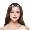 Lux Accessories Silver Tone and Rhinestone Leaf Leaves Metal Flower Crown
