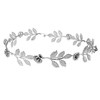 Lux Accessories Silver Tone and Rhinestone Leaf Leaves Metal Flower Crown