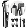 PRITECH Beard Trimmer for Men, 3 in 1 Hair Clippers for Men Kit, Nose,Ear,Micro Electric Shaver, Mens Grooming Set Cordless with LED Display IPX6 Wat