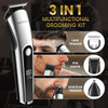 PRITECH Beard Trimmer for Men, 3 in 1 Hair Clippers for Men Kit, Nose,Ear,Micro Electric Shaver, Mens Grooming Set Cordless with LED Display IPX6 Wat