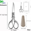 BIHRTC 3.6inch Small Embroidery Scissors Stainless Steel Sharp Tip Scissors Shears with Leather Scissor Cover for Needlework Threading embroidery sew