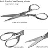 BIHRTC 3.6inch Small Embroidery Scissors Stainless Steel Sharp Tip Scissors Shears with Leather Scissor Cover for Needlework Threading embroidery sew