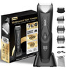 ENSSU Manscape Body Hair Trimmer for Men, Pubic Groin Hair Trimmer for Men with Safe Blade, Cordless Ball Shaver w/Light, Charging Dock, Waterproof B