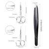 Facial Hair Small Grooming Scissors for Men Women-Curved and Rounded Nose Hair, Eyebrow, Mustache, Eyelashes, Beard Trimming Scissors Kit-Safety Blun