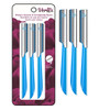 Facial Razor Hair Removal - Dermaplaning Tool Peach Fuzz Remover Trimmer Women Remove Fine Hair Blue Eyebrow Razors Dermaplane Face Shavers Exfoliati