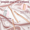 Eyebrow Razor-Face Razors for Women-Dermaplaning Tool for Face Exfoliation & Peach Fuzz with 12 Refill Blades-Facial Dermaplane Razors Shaver-Rose Go