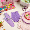 Purple Embroidery Scissors Sheath Color Lattice Scissors Protective for Protect Colorful Sewing Scissor Sheath Portable Eyebrow Trimming Beauty Tool