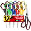 BURVAGY 8" 10 Pack All Purpose Heavy Duty Scissors- Comfort-Grip Sharp Scissors for Office School Sewing Fabric Craft High/Middle School Student Teac