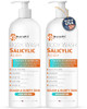 KERAPIL Salicylic Acid Body Wash - Skin Non-drying, Gentle Exfoliates Rough and Bumpy Skin, Body Acne Wash, BHA & AHA - Unscented Exfoliating Body Wa
