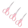 XingCRYao Embroidery Curved Scissors, 3 Pcs, Stainless Steel, for Cross Stitch, Sewing, Crafting, Dressmaking, Pink