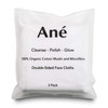 Ané Makeup Remover 3 Pack Double Sided Muslin & Microfibre Face Cleansing Cloths
