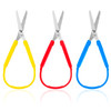 Bremorou 3 Pcs Mini Loop Scissors for Children & Adults, Self-Opening, Adaptive, Right & Lefty Support, Colorful Grip, 5.39 Inch