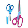 Left Handed Scissors Set of 2 Pack (9" Heavy Duty Titanium Coating Fabric Shears & 5" Small Scissors) for Sewing/Crafting/School/Office Use, Ideal fo