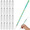 COMNICO Plastic Pencil Caps Clear Pencil Toppers and Extenders Stationery Accessories for Classroom, School, Office 20 pcs