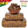 Raw African Black Soap Bar 8 oz. - 100% Pure Natural From Ghana. Acne Treatment, Aids Against Eczema & Psoriasis, Dry Skin, Scars and Dark Spots. Gre