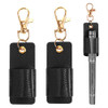 CIATBYYJ 3 Pcs Pen Holder for Lanyard, Black Anti-Lost PU Leather Pen Holder for Lanyard, Portable Pocket Protectors for Pens and Pencils for Keychai