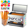 Pencil Dispenser for Classroom Stainless Steel Pencil Dispenser Metal Straw Dispenser with 50 Pencils 3 Stickers 1 Metal Pen Holder 1 for Bulk Pen St