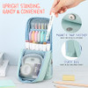 Housolution Standing Pencil Case Large Capacity Pen Bag, Multi-Layer Pen Pouch Pencil Holder Stationery Organizer, Polyester Pencil Bag Storage Box D