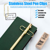Metal Pen Clip for Notebook,10 Pack 2 Colors Pens Clips Holder,Multifunction Stainless Steel Pencil Clip,Paper Bookmarks for Journals,Calendars,Plann