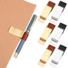 Ajcotahm 6PCS Pen Clip for Notebook, PU Leather Retro Notebook Pen Loop Holder Metal Pen Loop Pocket for Journal Planner