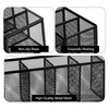 2 Pcs Black Metal Mesh Desk Organizer Pen Holder 6 Compartments Pencil Holder for Desk, pen organizer for Office Supplies, Pencil Caddy, Makeup Brush