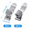 Ymapinc 4PCS Metal Pen Clip for Notebook, Clipboard Pencil Holder Retractable Spring Loop Pen Holder, Adjustable Silver Pencil Holders Attachments Se