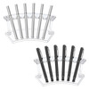 Quilax 2Pcs Pen Holder Stand for Desk, Clear Pen Display Stand Pen Holder with 6 Slots, Makeup Brush Stand Rack Pen Stand Storage, Eyebrow Pencil Org