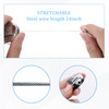 4Pcs Heavy Duty Retractable Pull Pen Pencil Holder Ideal Grip for Markers and Carpenter Elastic Silicone Holder Metal Pens Clip Universal Pen Lanyard